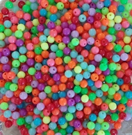250 g neon acryl perler. 6 mm.